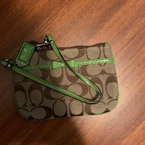 Coach logo wristlet